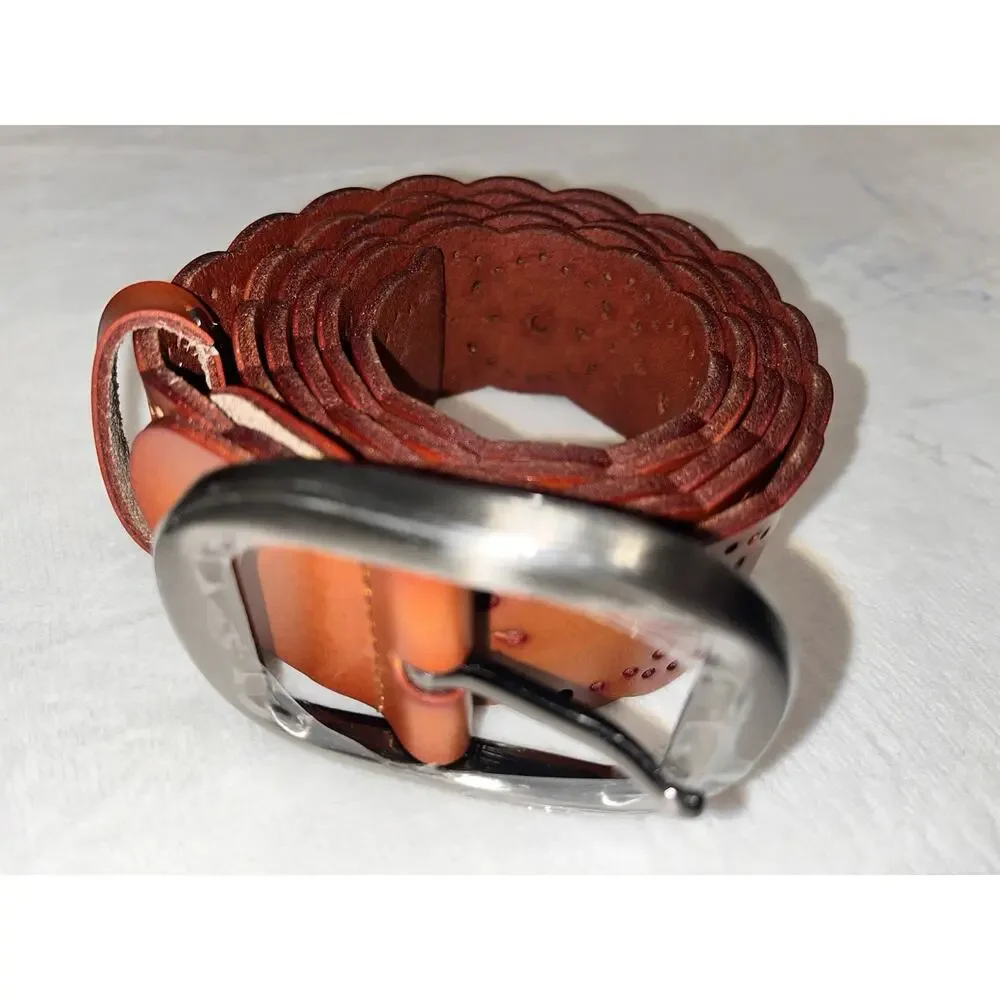 Cute Country Vibe New Genuine Leather Adjustable Handmade Floral W Belt W/kit